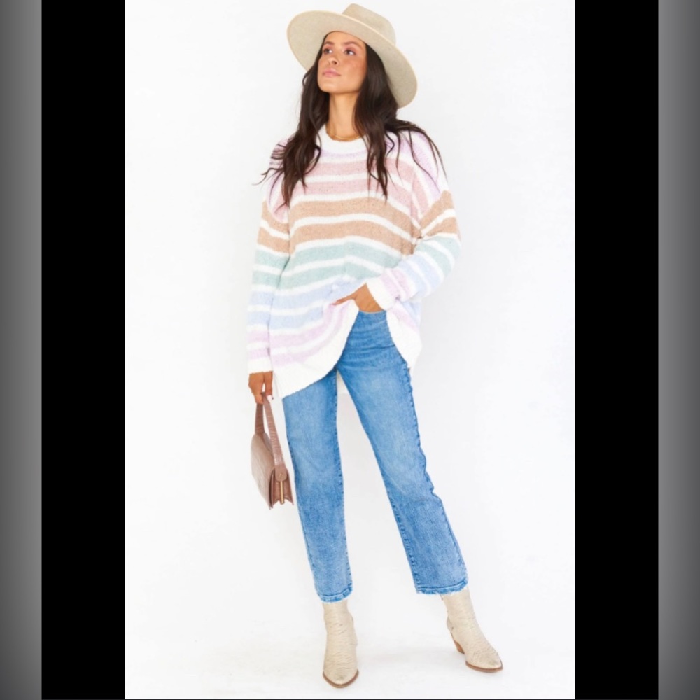 Show Me Your MuMu Flurry Sweater in Powder Stripe